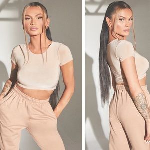 Second Skin Vanilla Short Sleeve Crop Top